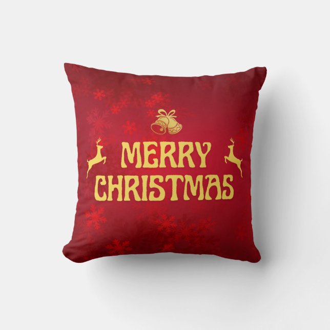 Festive Merry Christmas Pillow (Front)