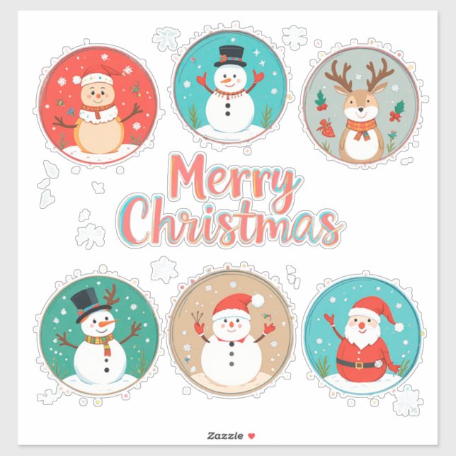 Festive Merry Christmas Postcard (Sheet)