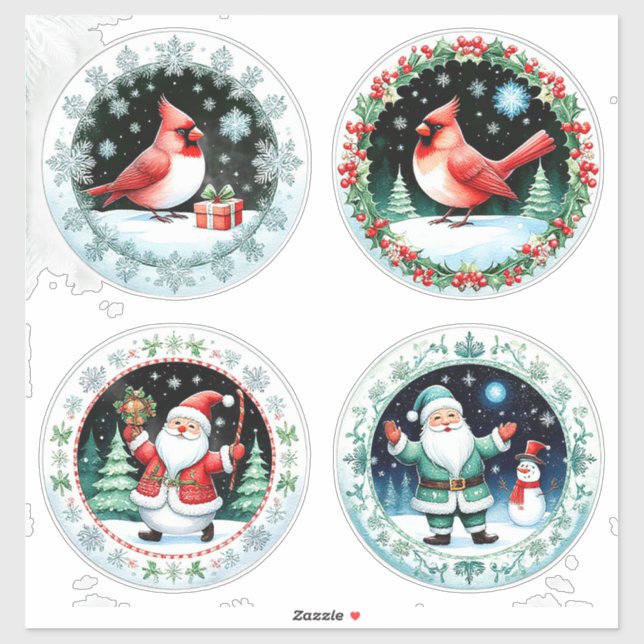 Festive Merry Christmas Postcard (Sheet)