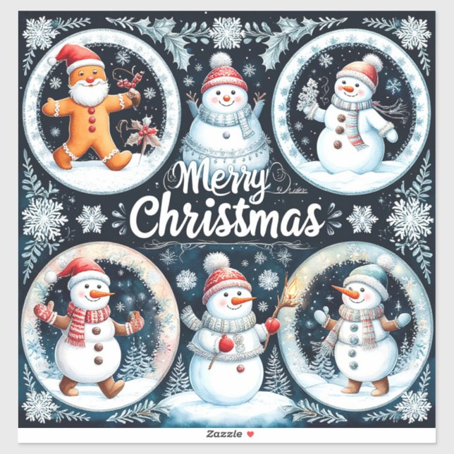 Festive Merry Christmas Postcard (Sheet)