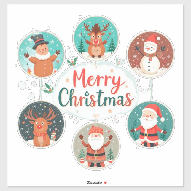 Festive Merry Christmas Postcard (Sheet)