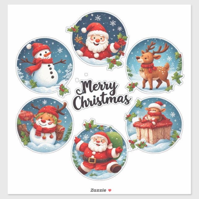 Festive Merry Christmas Postcard (Sheet)