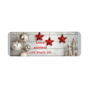 **FESTIVE MERRY CHRISTMAS** RETURN ADDRESS LABEL