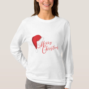 Festive Merry Christmas Santa Hat Vintage T-Shirt
