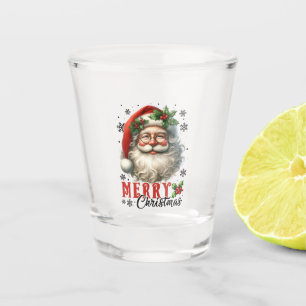 Festive Merry Christmas Santa Shot Glass