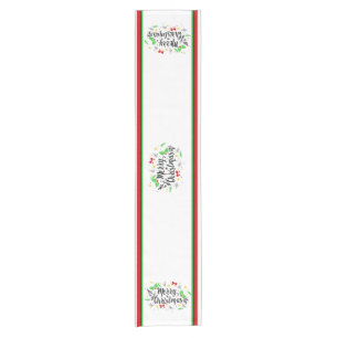 Festive Merry Christmas   Short Table Runner