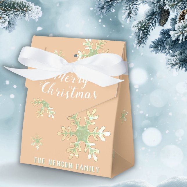 Festive Merry Christmas Snowflake Family Name Favour Box (Creator Uploaded)