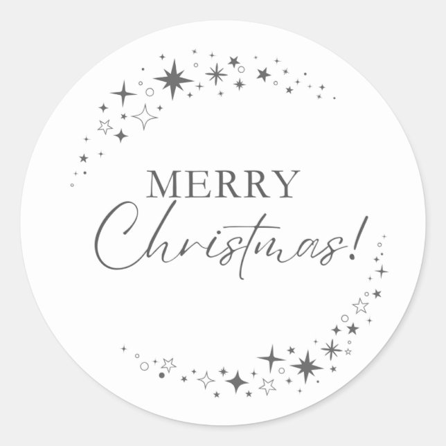  Festive Merry Christmas Sticker. Classic Round Sticker (Front)