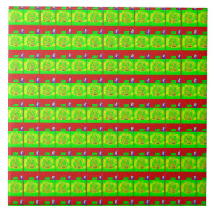Festive "Merry" Christmas Story Ceramic Tile
