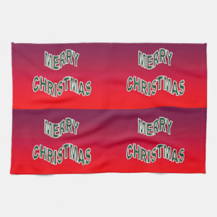 Festive Merry Christmas Tea Towel