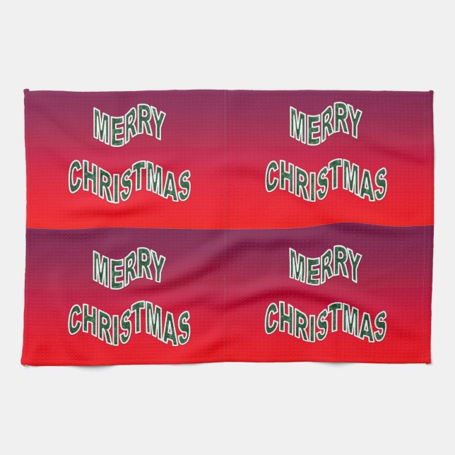 Festive Merry Christmas Tea Towel (Horizontal)