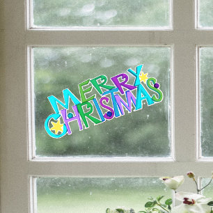 Festive Merry Christmas Text Colourful Letters