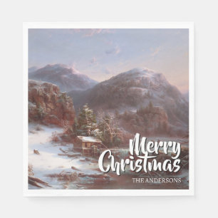 Festive Merry Christmas Winter Gignoux Napkin