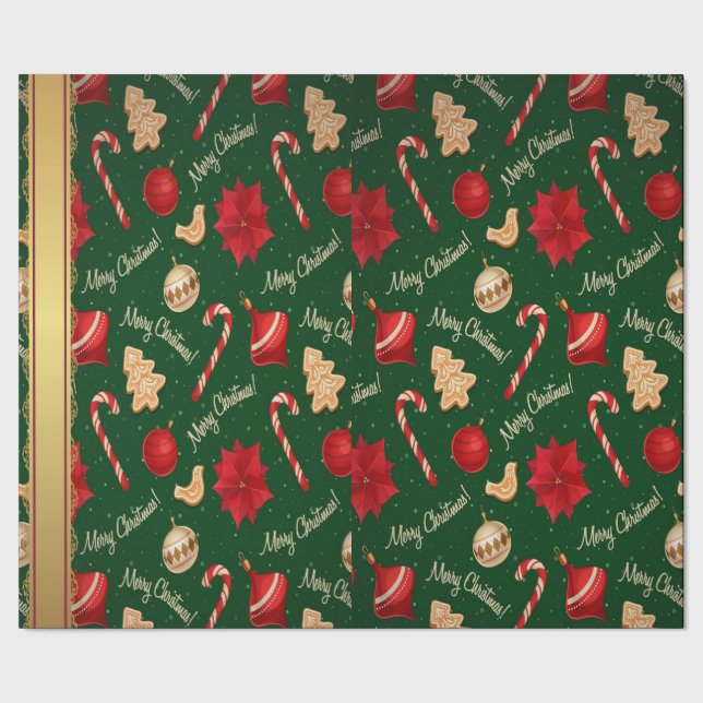 Festive Merry Christmas Wrapping Paper (Seam)