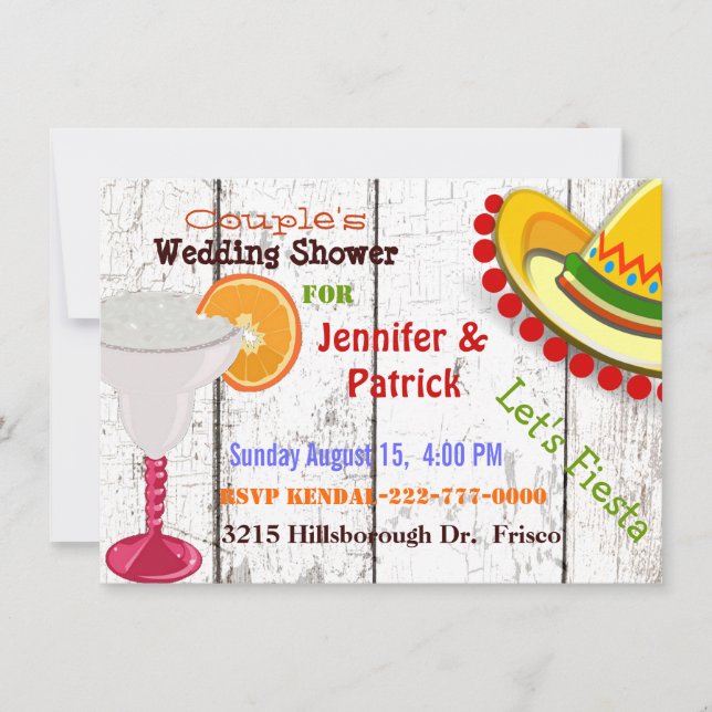 Festive Mexican Fiesta Couple's Wedding Shower Invitation (Front)