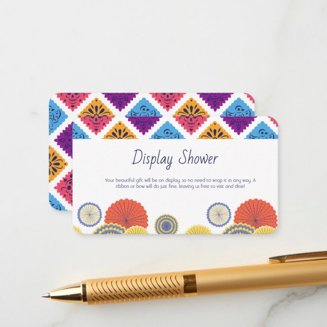 Festive Mexican Paper Fan Cactus Display Shower Enclosure Card (Front/Back In Situ)