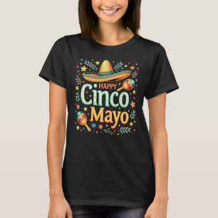Festive Mexican Sombrero & Maracas T-Shirt