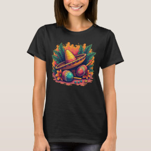 Festive Mexican Sombrero & Maracas T-Shirt