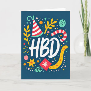 Festive Midnight Blue Birthday Card