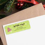 Festive Minimal Christmas Hand Drawn Elf Hat Return Address Label<br><div class="desc">This minimal "Sprinkle Magic" address Label features a hand drawn Christmas elf hat on a green snowflake covered background  that adds a touch of nostalgic whimsy. Original art by Malissa Melrose.</div>