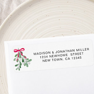 Festive Mistletoe Return Address Label
