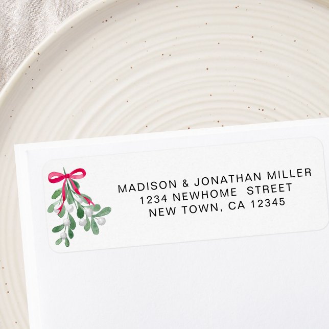Festive Mistletoe Return Address  Label (Creator Uploaded)