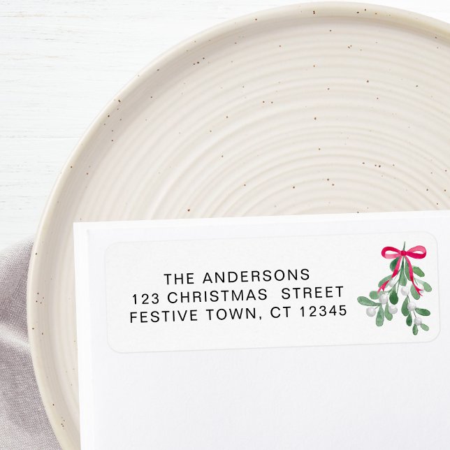 Festive Mistletoe Return Address  Label (Creator Uploaded)