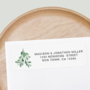 Festive Mistletoe Return Address  Return Address Label