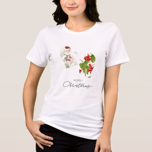 Festive Mittens & Holly Charm Tri-Blend Shirt