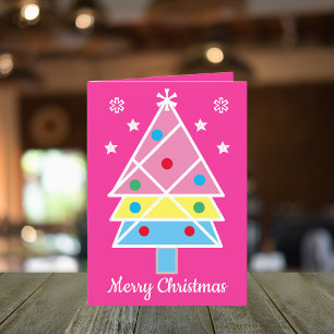 Festive Modern & Artsy Family Name Cute Christmas Holiday Card