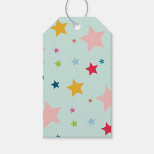 FESTIVE modern bold colorful rainbow stars Gift Tags