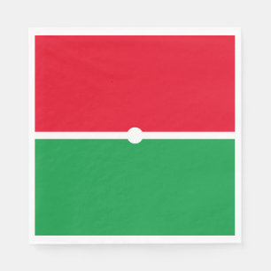Festive Modern Bright Red Kelly Green Colour Block Napkin