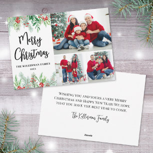 Festive Modern Photo Christmas Holiday Card