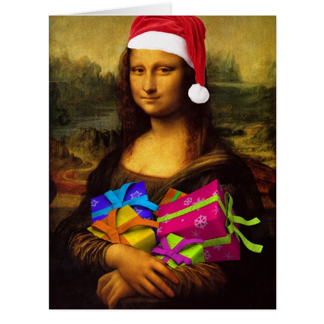 Festive Mona Lisa Santa Claus (Front)