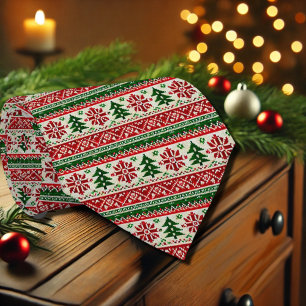 festive  motifs with pines tie
