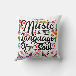 Festive Music Is The Language Of The Soul (Gold) Cushion