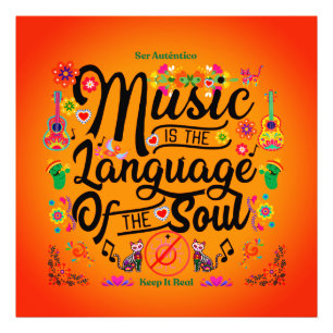 Festive: Music Is The Language Of The Soul (Orng) Photo Print