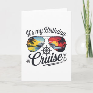 Festive My Birthday Cruise Ship Party 2025 Men Card