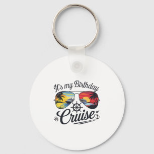 Festive My Birthday Cruise Ship Party 2025 Men  Key Ring