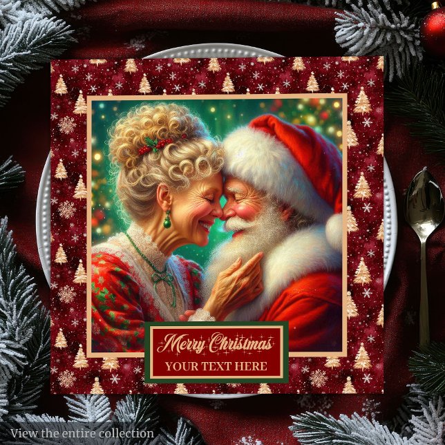 Festive Napkins Red Gold Green Christmas Santa (Festive Napkins Red Gold Green Christmas Santa)