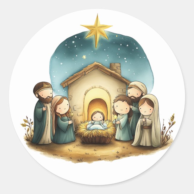 Festive Nativity Stickers (Front)