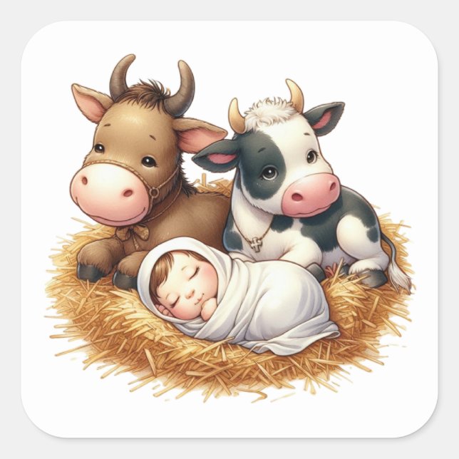 Festive Nativity Stickers (Front)