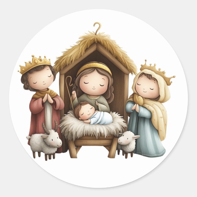 Festive Nativity Stickers (Front)
