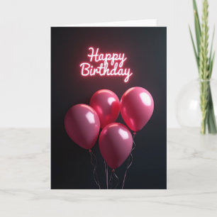 Festive Neon Balloon Card
