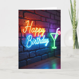 Festive Neon Birthday Card