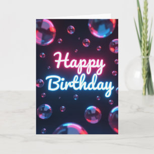 Festive Neon Script Card