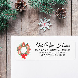 Festive New Home Return Address  Label
