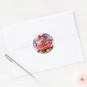 Festive New Year 2026 holiday Classic Round Sticker
