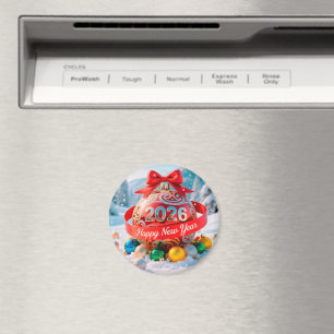 Festive New Year 2026 holiday Magnet