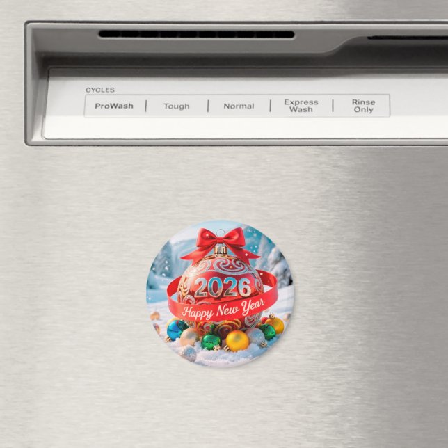 Festive New Year 2026 holiday Magnet (In Situ (Dishwasher))